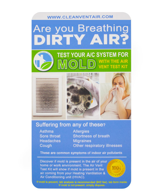 Mold Test Kit - Clean Vent Air Special - Save 25% - Save 25% Today! Clean  Vent Air Mold Test Kit